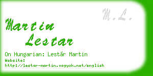 martin lestar business card