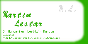 martin lestar business card